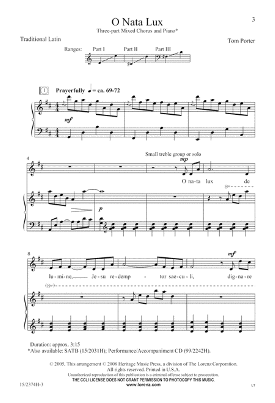 O Nata Lux 3-Part scores gallery preview page 3
