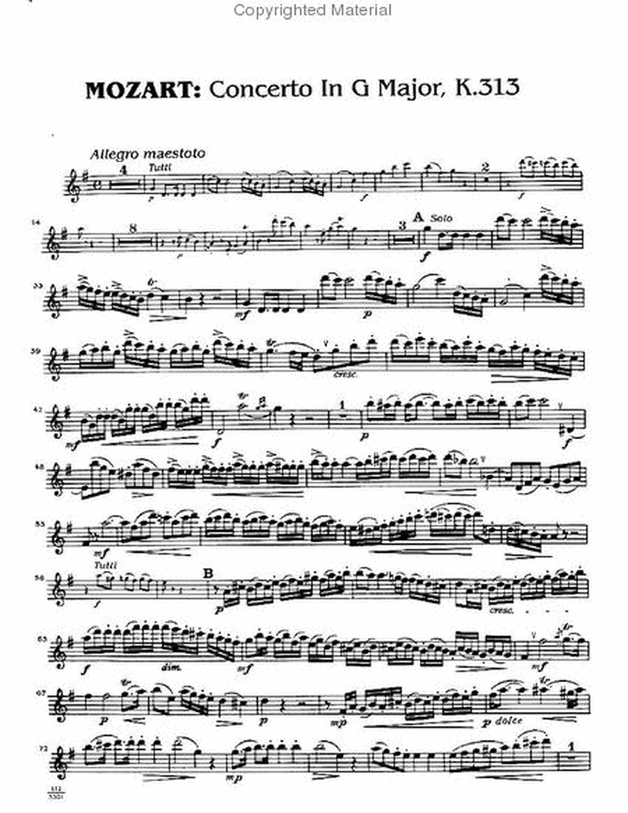 Concerto for Flute and Orchestra G major KV 313 image number null