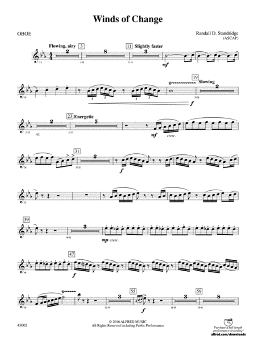 Winds of Change: Oboe Concert Band scores gallery preview page 1