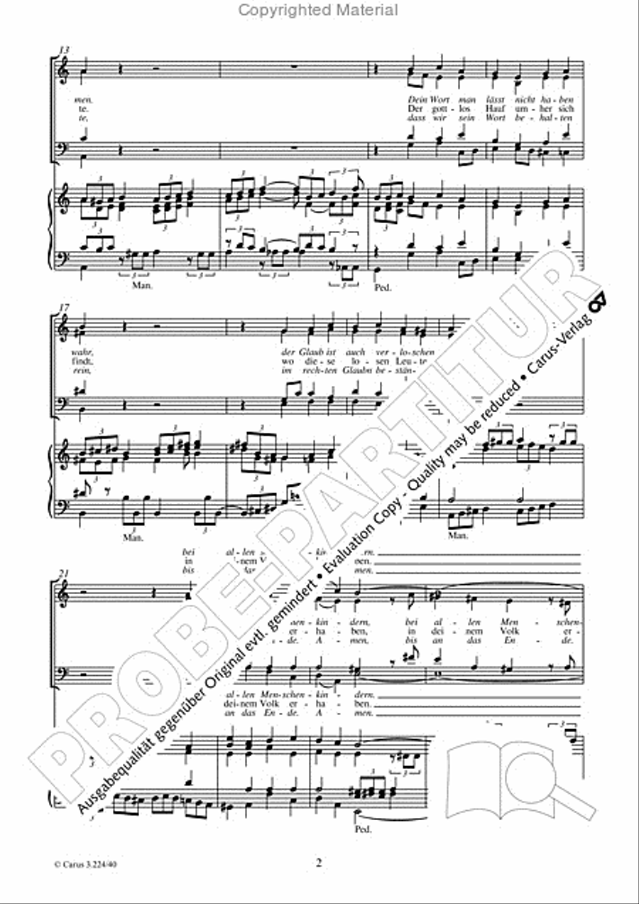O God, from heaven look on us (Ach Gott, vom Himmel sieh darein) 4-Part scores gallery preview page 3
