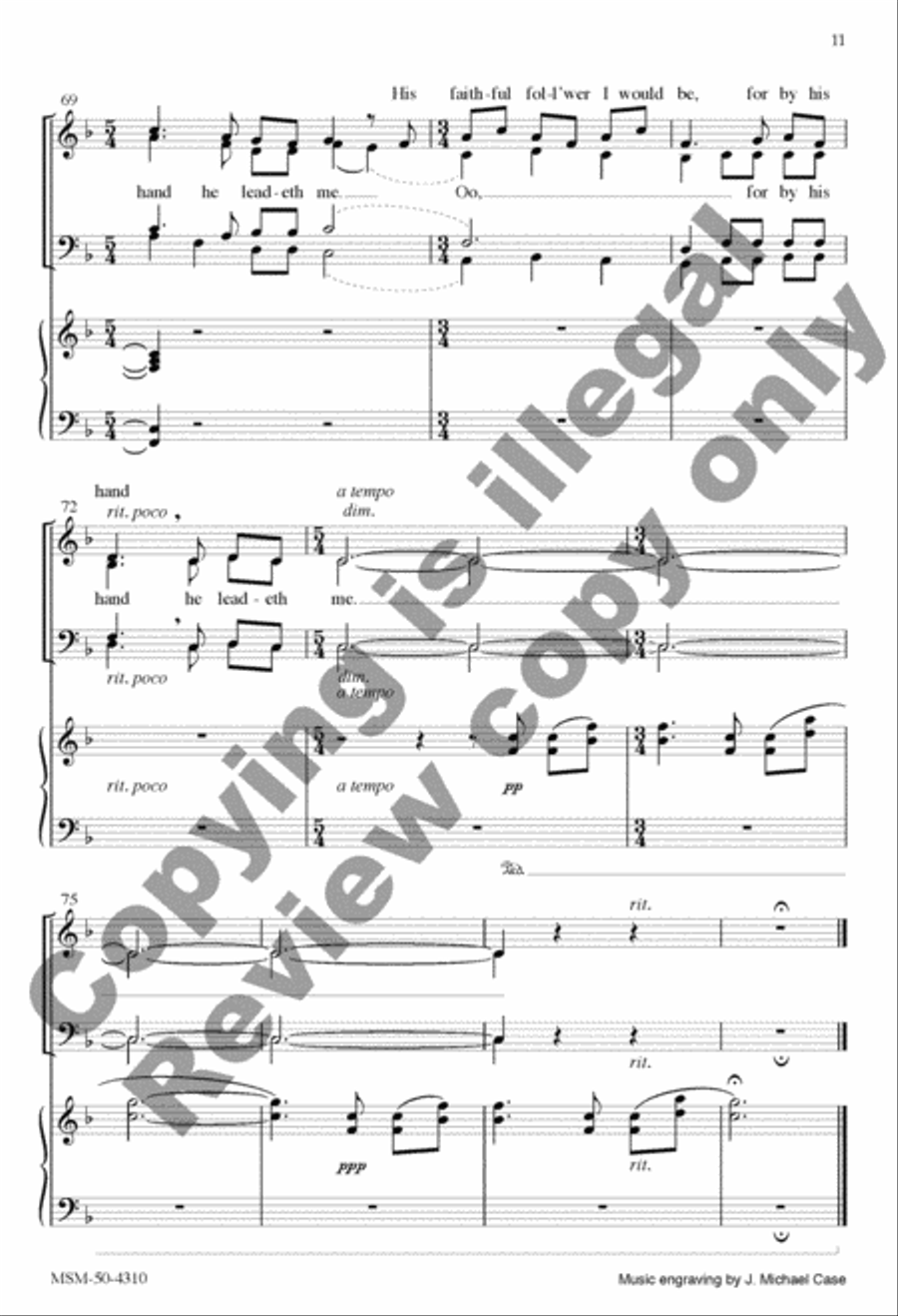 He Leadeth Me 4-Part scores gallery preview page 21