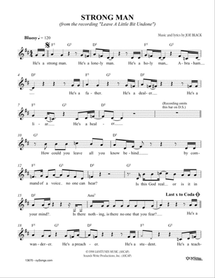 Strong Man Piano scores gallery preview page 1