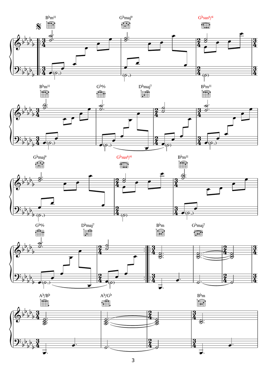 Breathing Light Piano Solo scores gallery preview page 3