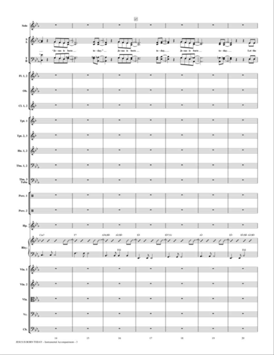 Jesus Is Born Today (arr. Marty Hamby) - Full Score Choir scores gallery preview page 3