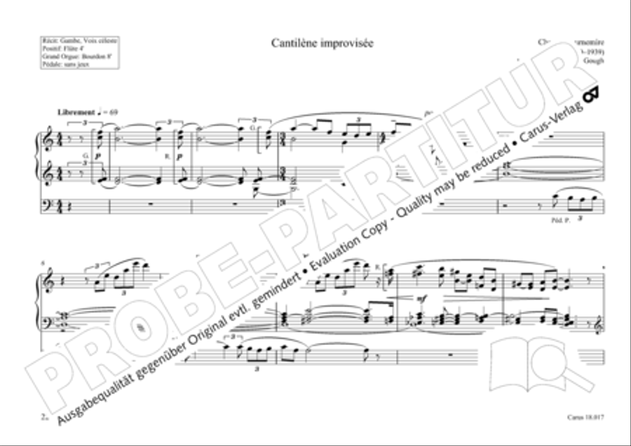Tournemire: Funf Improvisationen fur Orgel solo Organ Solo scores gallery preview page 22
