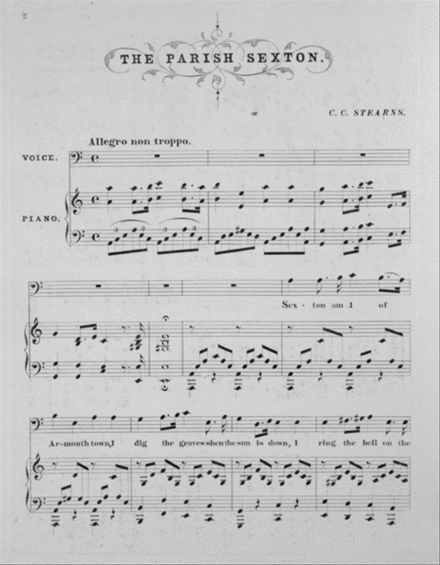 The Parish Sexton. Song for Bass Voice Bass Voice scores gallery preview page 2