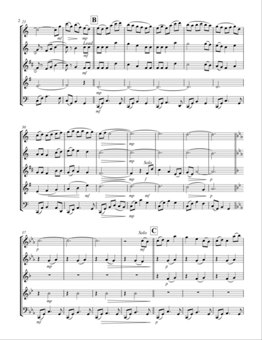 The Holly and the Ivy (for Woodwind Quintet) Woodwind Quintet scores gallery preview page 3
