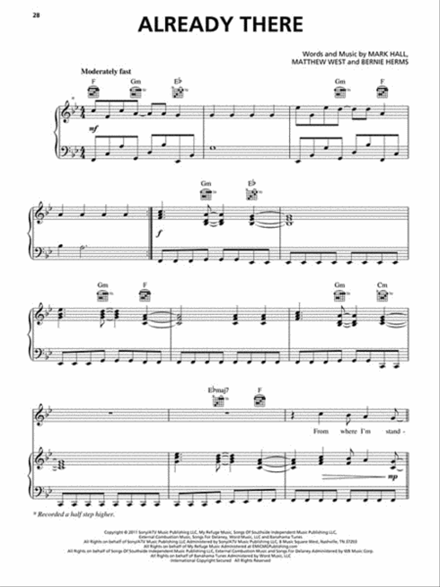 Casting Crowns – Come to the Well Piano, Vocal, Guitar scores gallery preview page 4