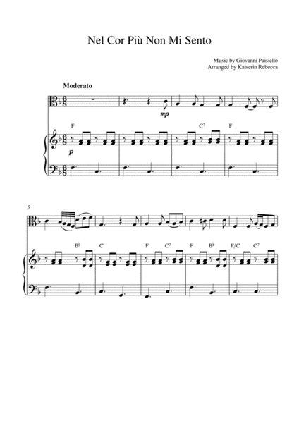 Nel Cor Più Non Mi Sento (for viola solo and piano accompaniment) image number null