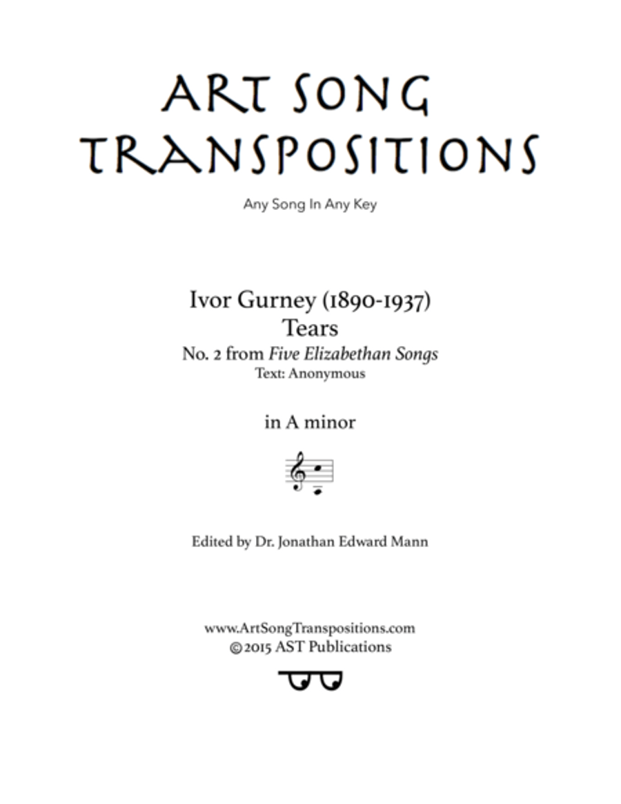 GURNEY: Tears (transposed to A minor)