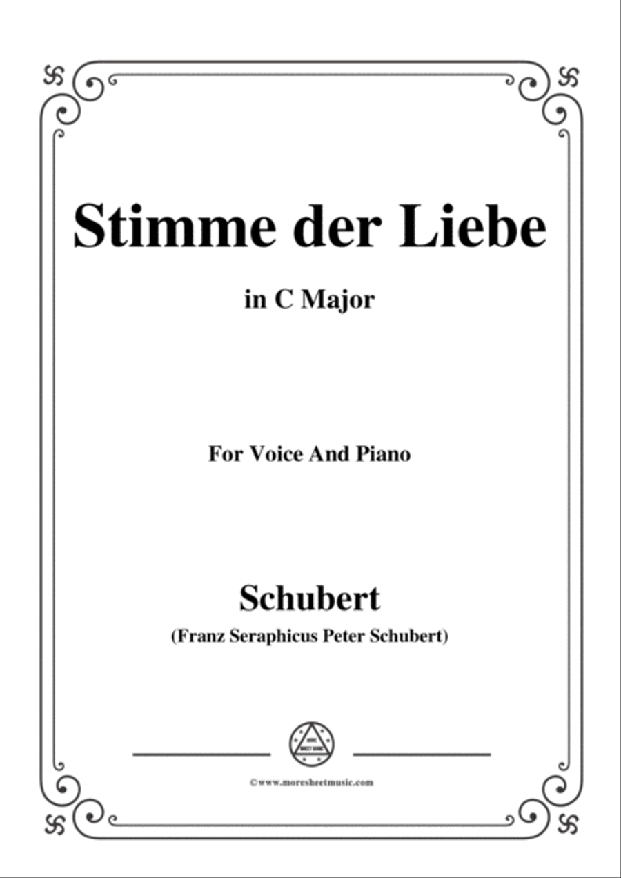 Schubert-Stimme der Liebe,in C Major,for Voice&Piano Voice scores gallery preview page 1