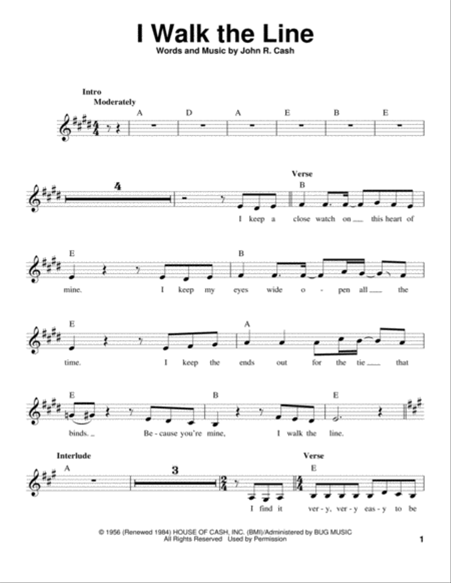 I Walk The Line I Walk The Line Voice scores gallery preview page 1