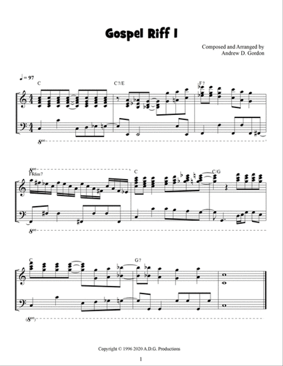 Gospel Riffs God Would Love To Hear for Organ Organ Solo scores gallery preview page 2