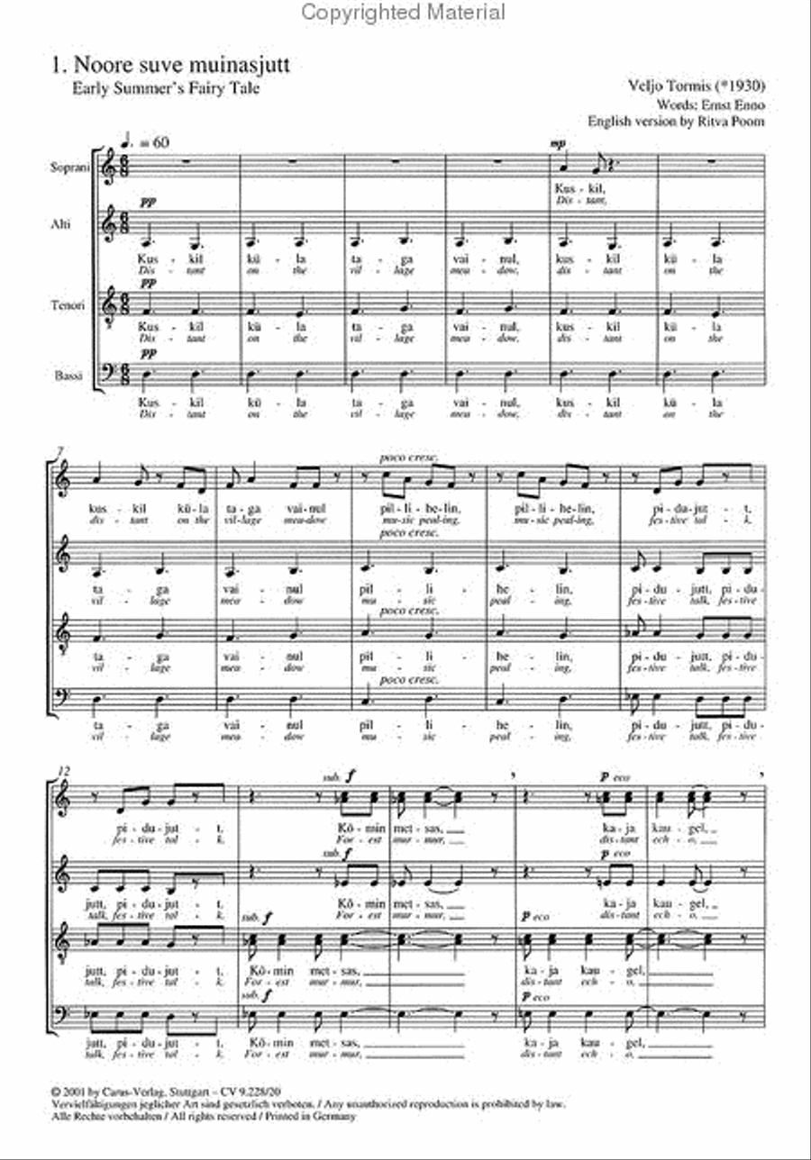 Kaks laulu Ernst Enno sonadele / Zwei Lieder nach Ernst Enno Choir scores gallery preview page 2