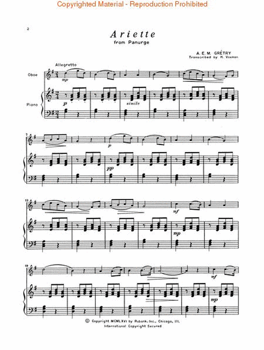 Concert and Contest Collection - Oboe (Piano Accompanimet part)