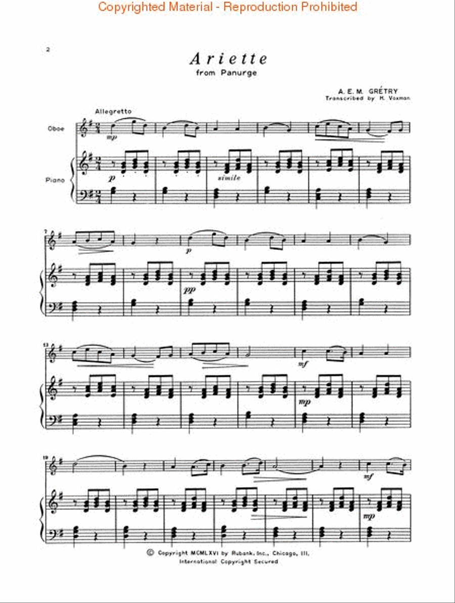 Concert and Contest Collection - Oboe (Piano Accompanimet part) Concert Band Methods scores gallery preview page 2