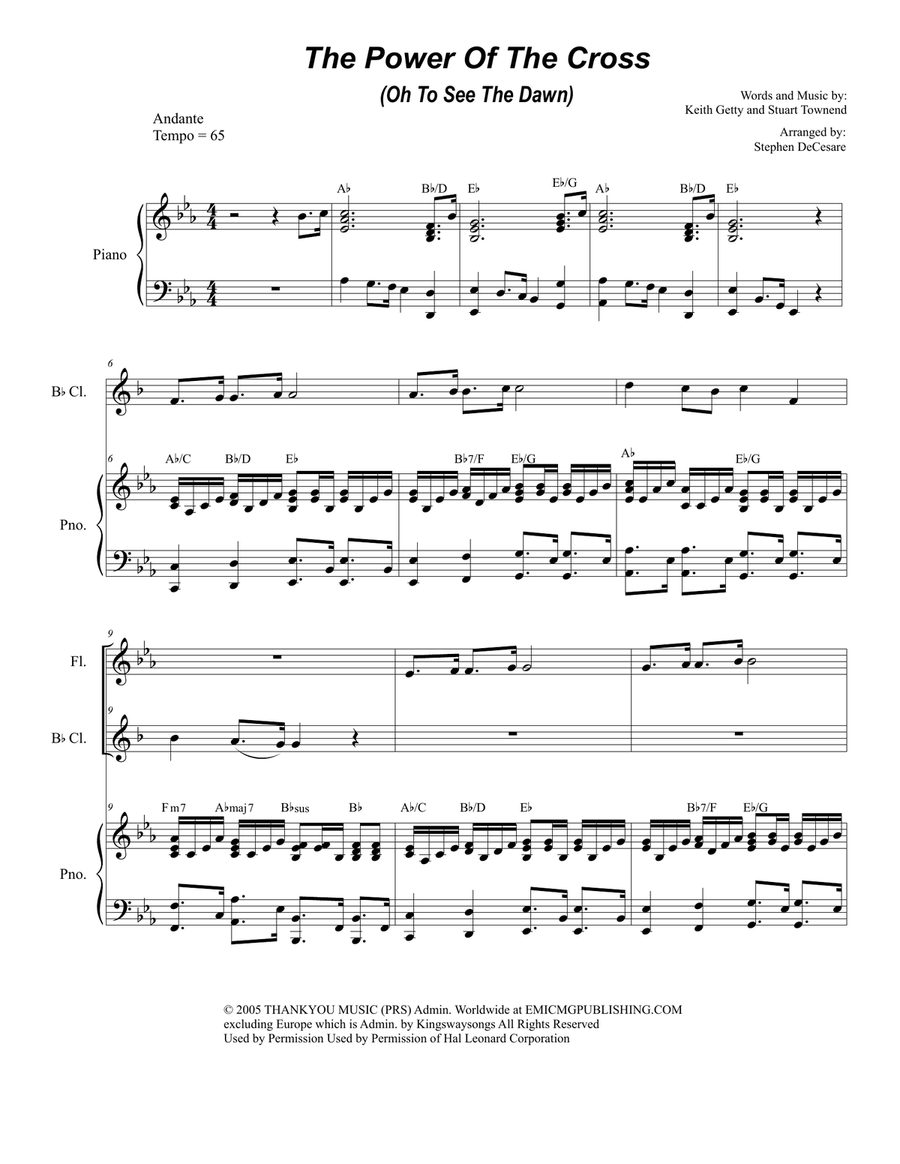 The Power Of The Cross (Oh To See The Dawn) Woodwind Duet scores gallery preview page 1