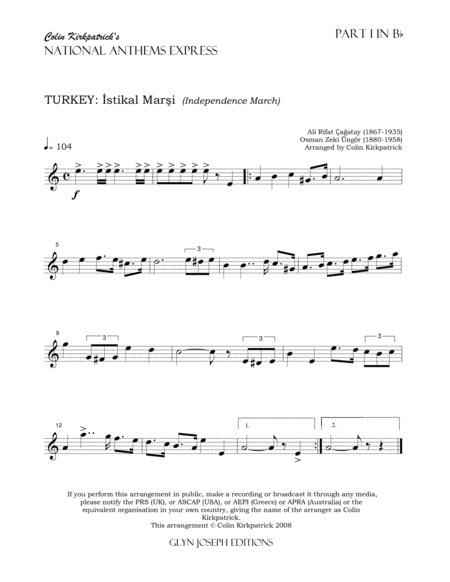 Turkey National Anthem: İstikal Marşi (Independence March) image number null