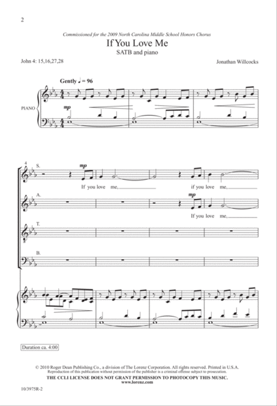 If You Love Me If You Love Me 4-Part scores gallery preview page 2