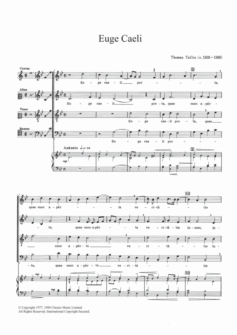 Euge Caeli Euge Caeli 4-Part scores gallery preview page 1