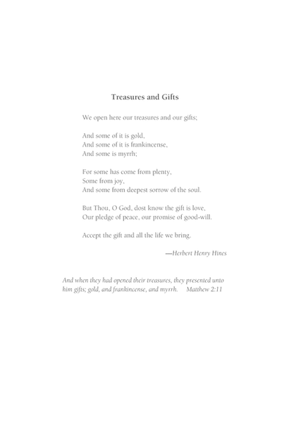 Treasures and Gifts (Downloadable Choral Score)
