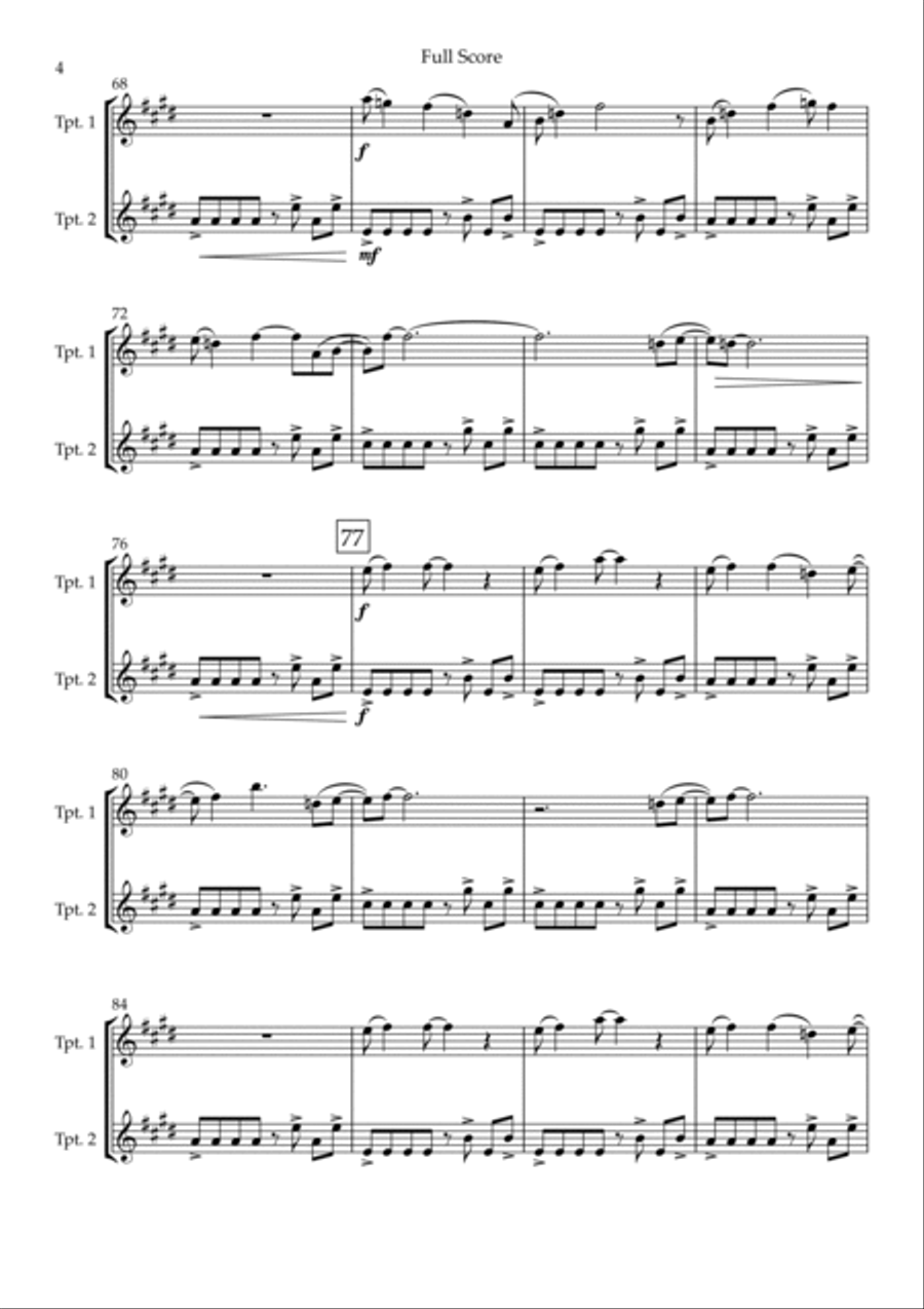 Without You Trumpet Duet scores gallery preview page 4