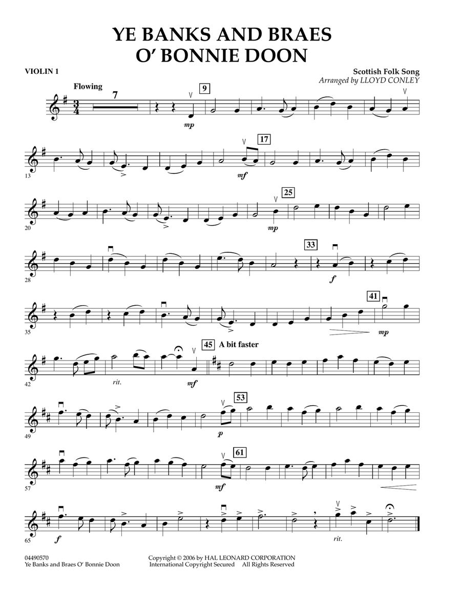 Ye Banks and Braes O' Bonnie Doon - Violin 1