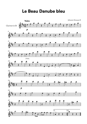Johann Strauss II - Le Beau Danube bleu for Clarinet in Bb Solo