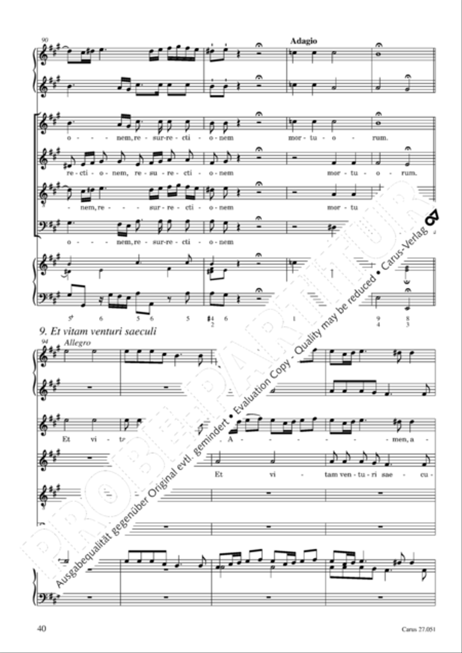 Missa in A Major 4-Part scores gallery preview page 41