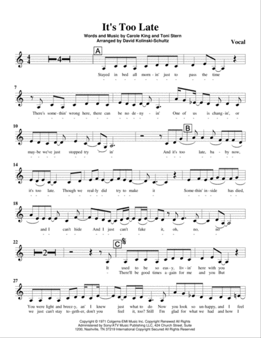 It's Too Late Jazz Ensemble scores gallery preview page 2