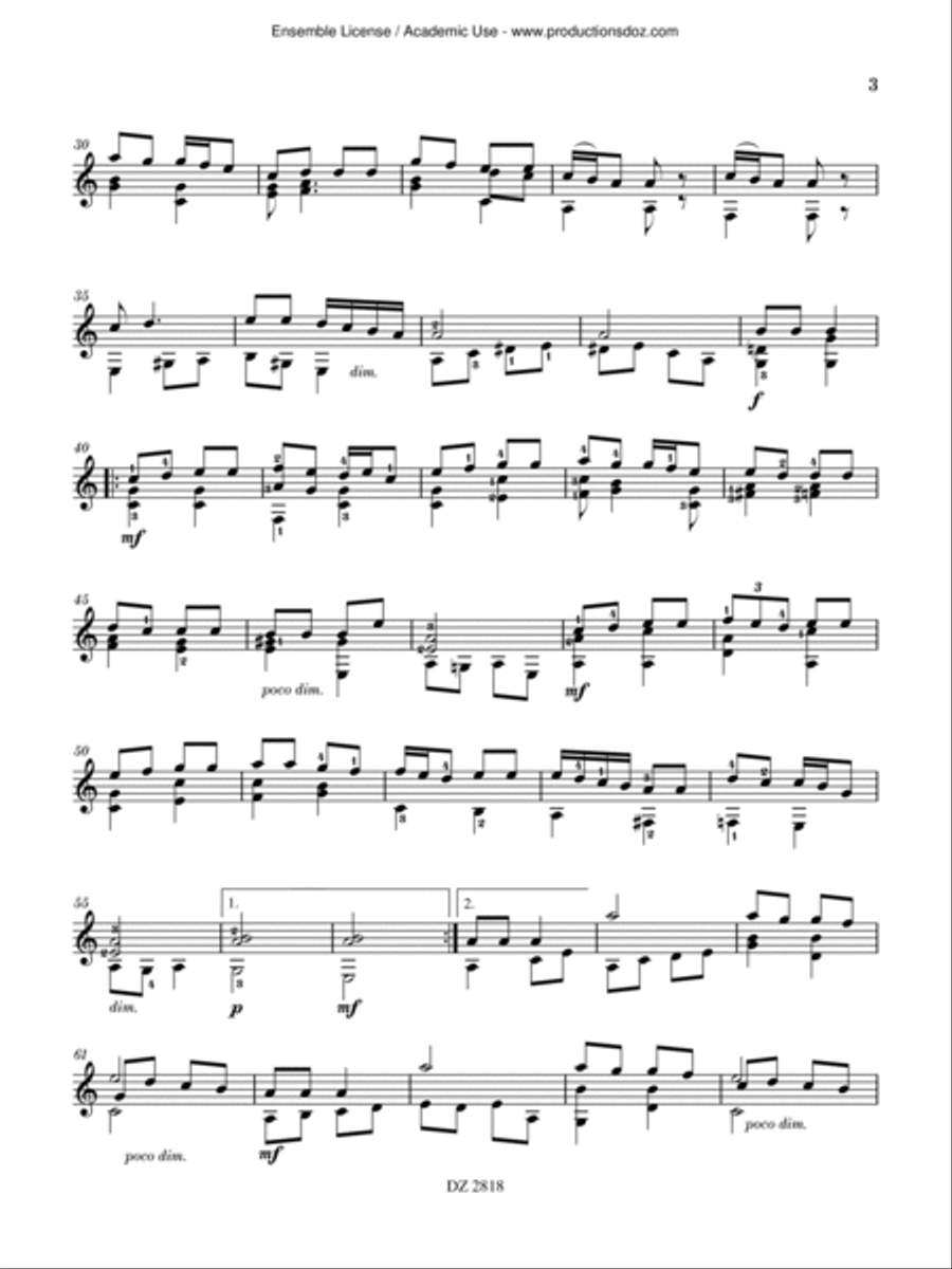 Suite de Timoc Suite de Timoc Classical Guitar scores gallery preview page 3