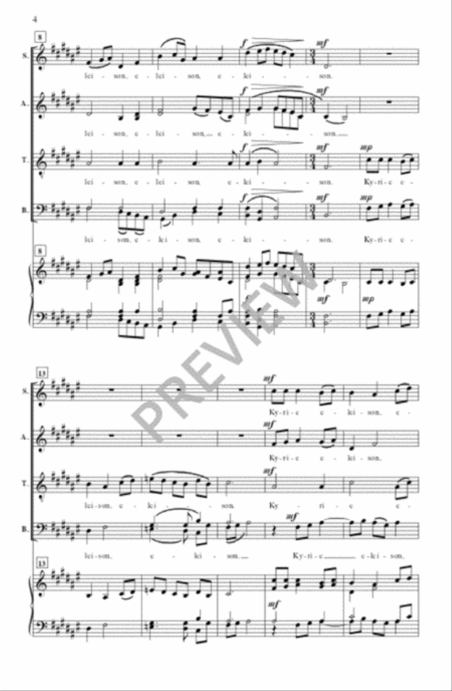 Kyrie (SATB divisi) Kyrie (SATB divisi) Divisi scores gallery preview page 5
