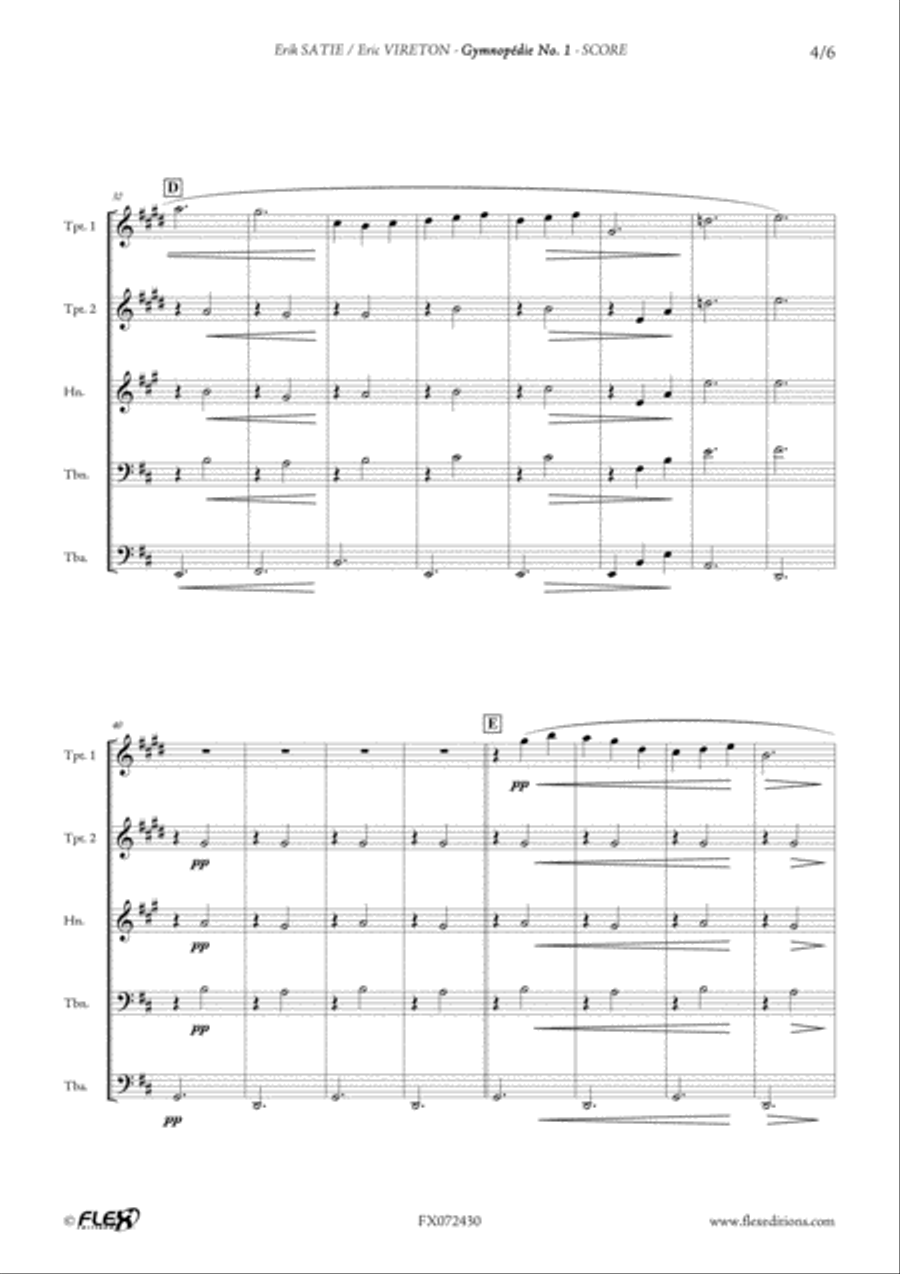 Gymnopedie No. 1 Gymnopedie No. 1 Brass Quintet scores gallery preview page 4