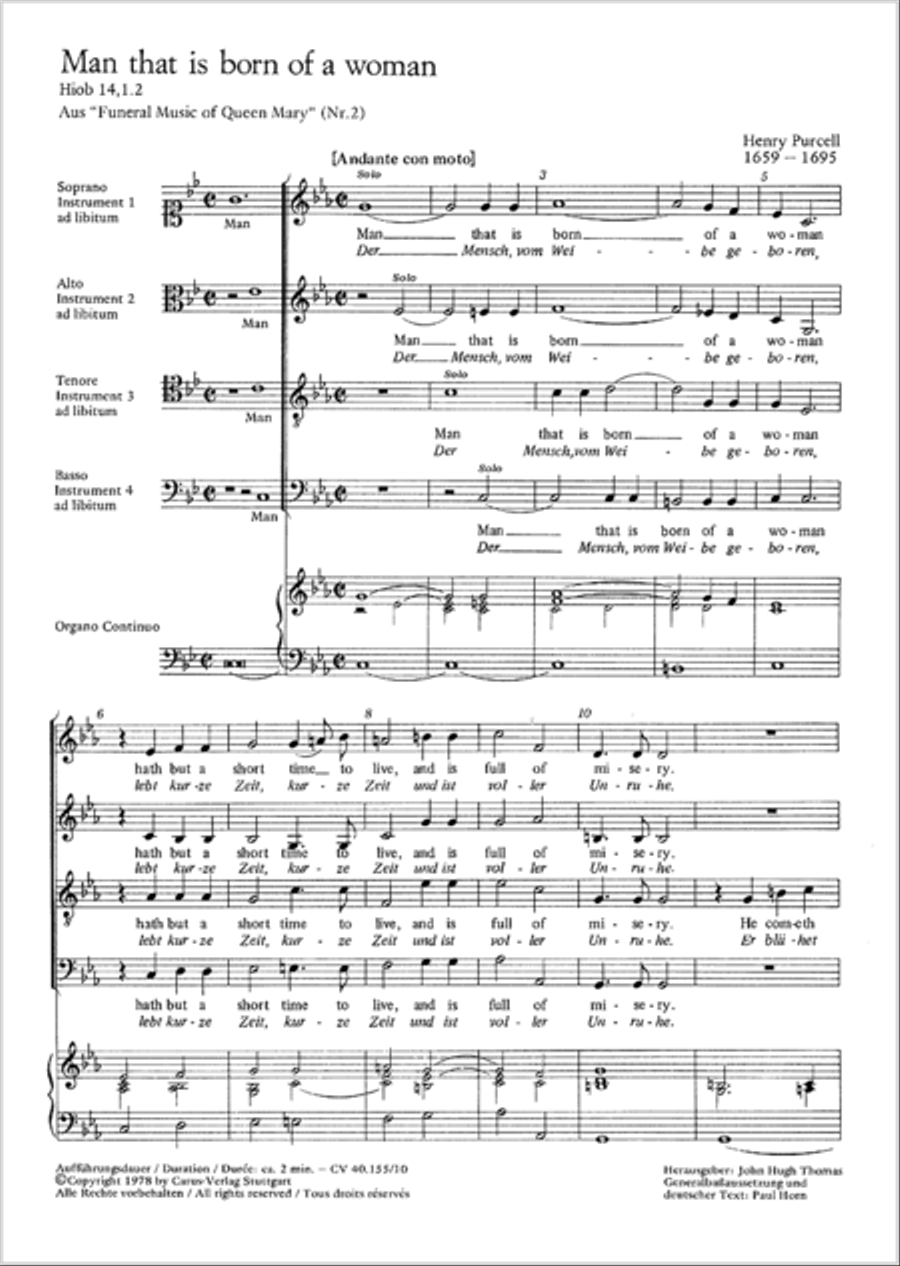 Man that is born of a woman (Der Mensch, vom Weibe geboren) 4-Part scores gallery preview page 6