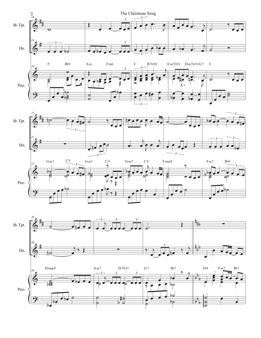 The Christmas Song (Chestnuts Roasting On An Open Fire) Brass Duet scores gallery preview page 2