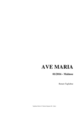 AVE MARIA - Tagliabue - 01/2016 - Malmoe - Italian Lyrics - For SATB Choir and Organ