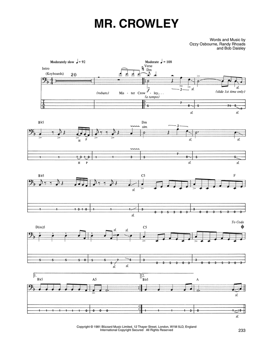 Mr. Crowley Mr. Crowley Acoustic Guitar scores gallery preview page 1