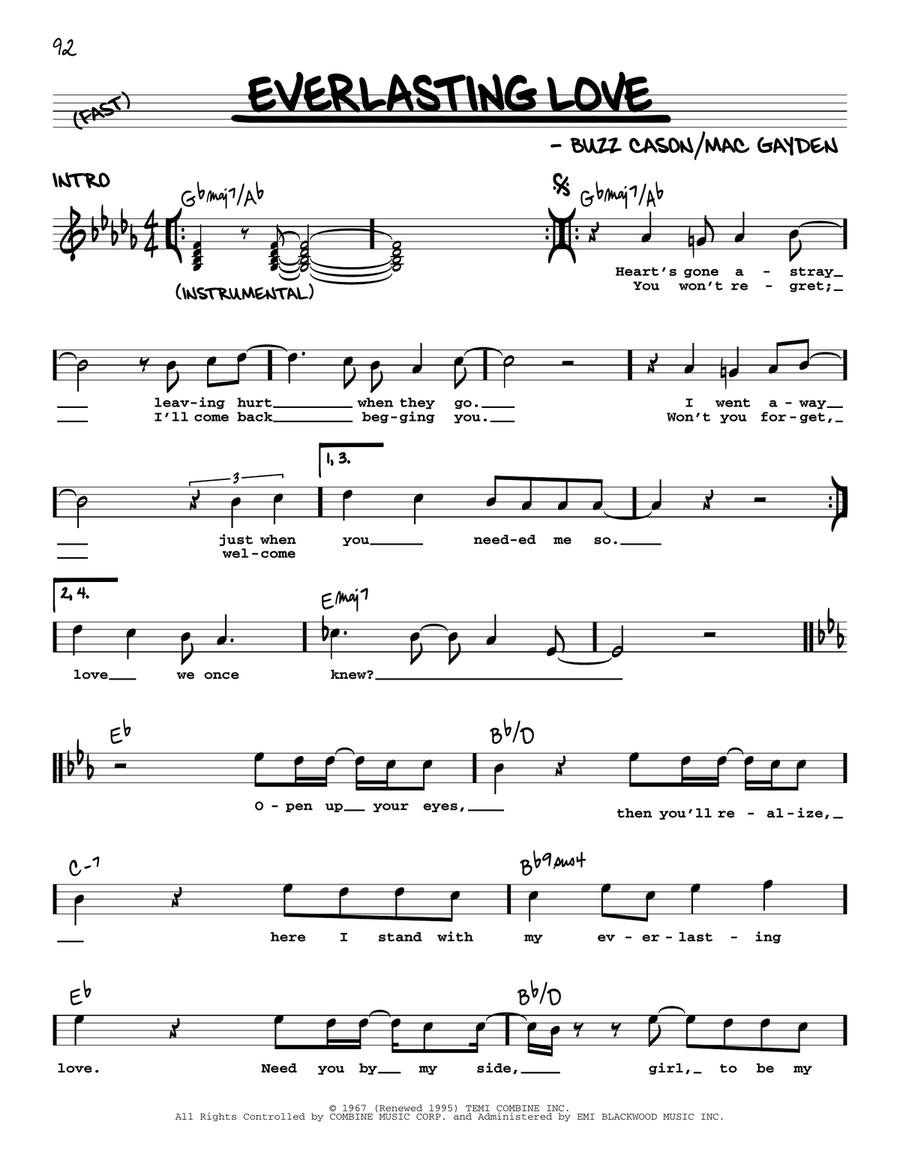 Everlasting Love Everlasting Love Voice scores gallery preview page 1