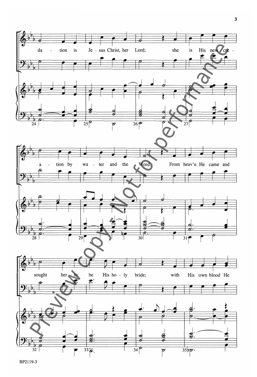 The Church's One Foundation - Forrest 4-Part scores gallery preview page 4