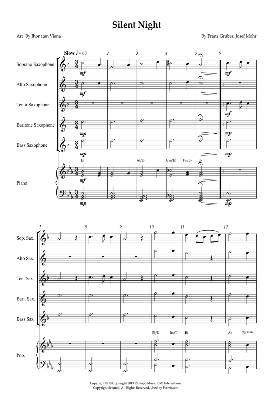 Silent Night Small Ensemble scores gallery preview page 1