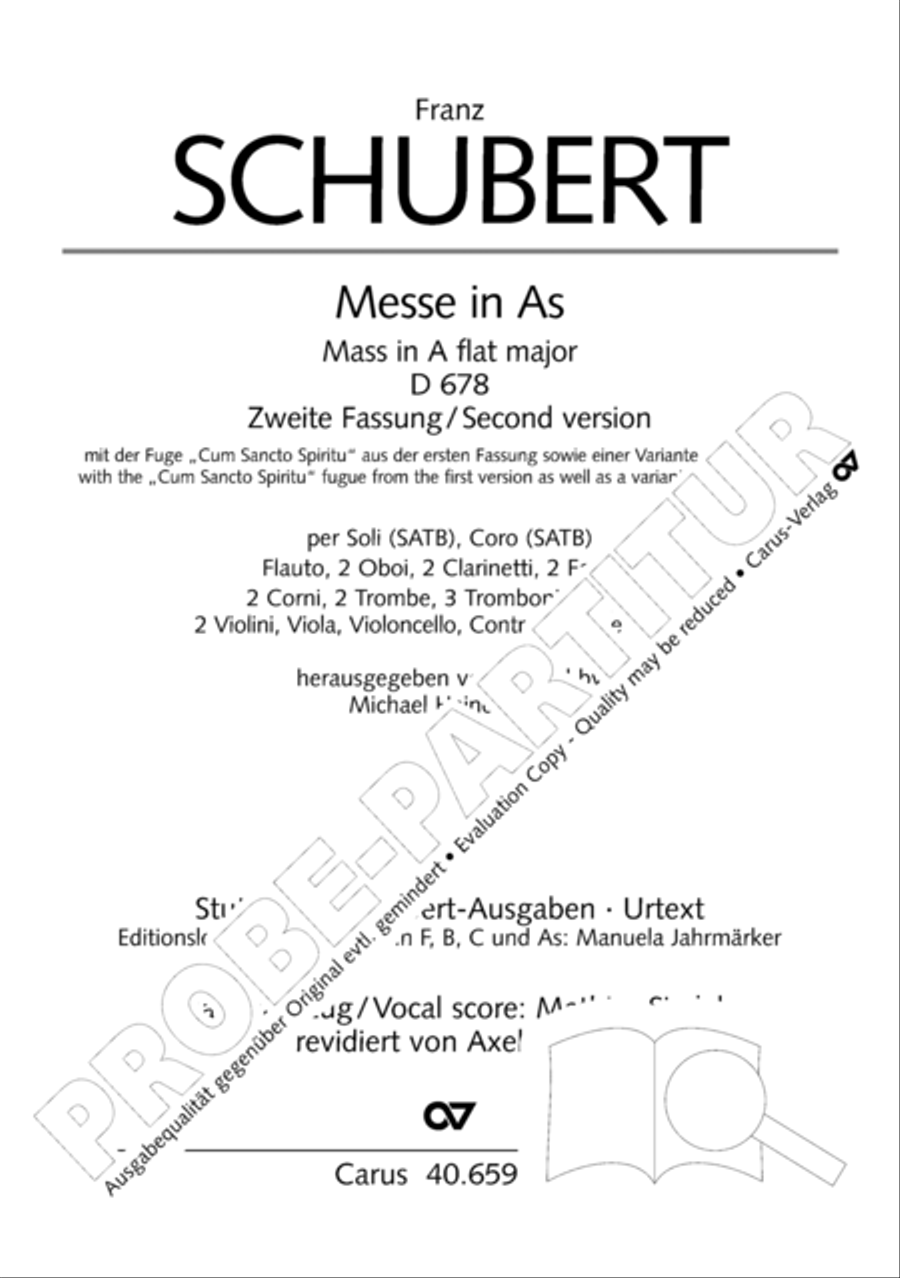 Mass in A flat major (Messe in As) 4-Part scores gallery preview page 2