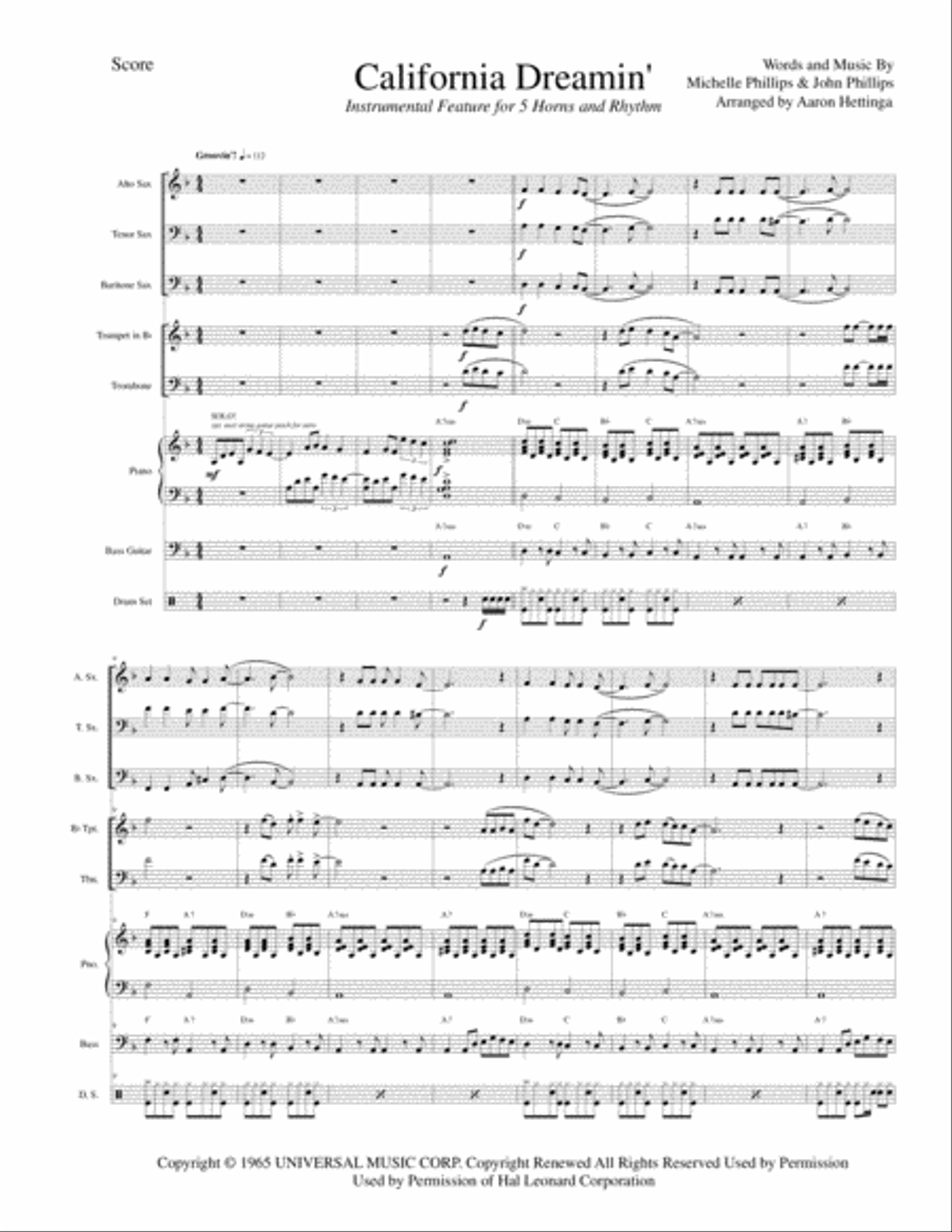 California Dreamin' Small Ensemble scores gallery preview page 3