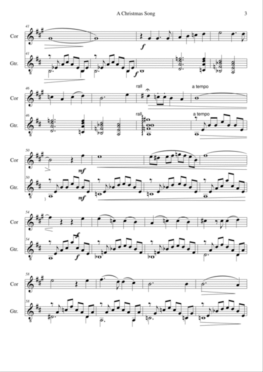 A Christmas Song for cor anglais and guitar English Horn scores gallery preview page 3