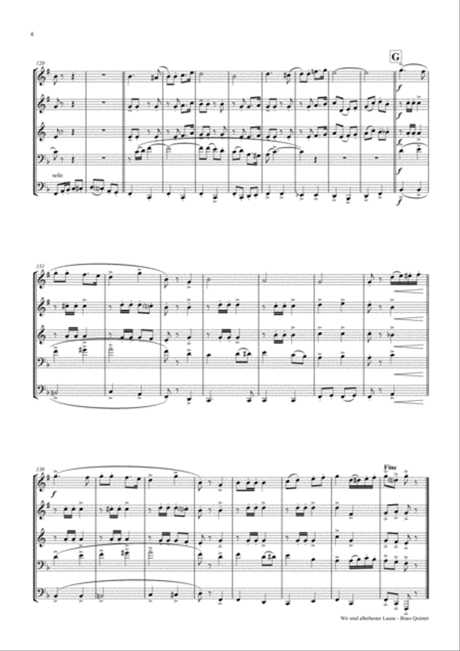 Allerbester Laune - German Polka - Brass Quintet Brass Quintet scores gallery preview page 4