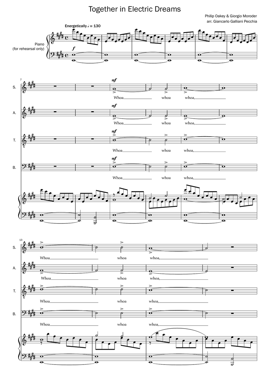 Together In Electric Dreams 4-Part scores gallery preview page 1