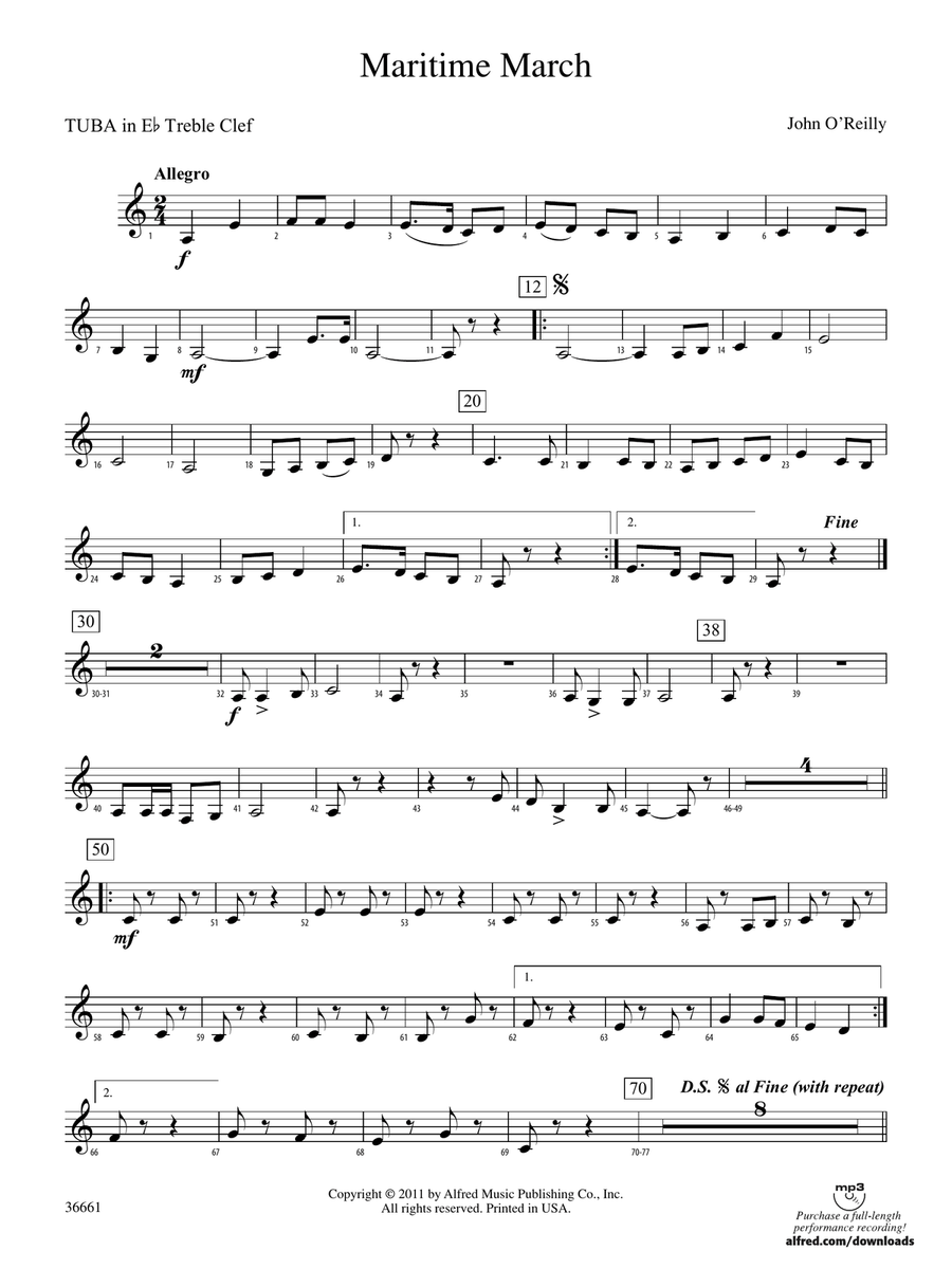 Maritime March: (World Part) E-flat Tuba T.C.