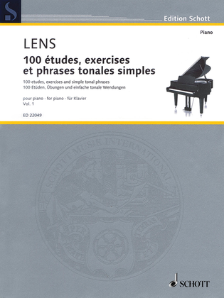 Book cover for 100 Etudes, Exercises and Simple Tonal Phrases Volume 1