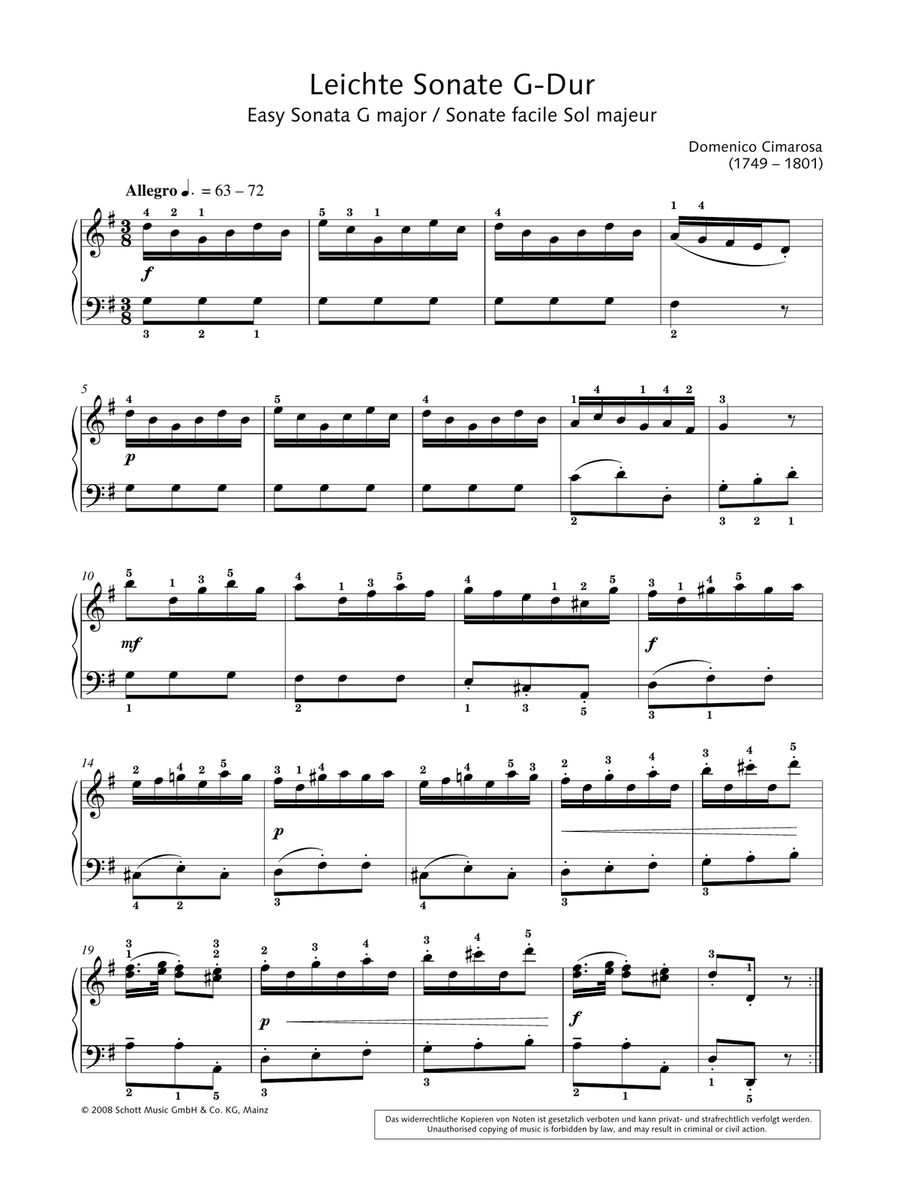 Easy Sonata G major