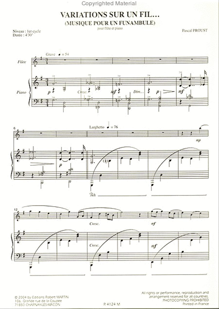 Variations sur un fil Piano Accompaniment scores gallery preview page 2