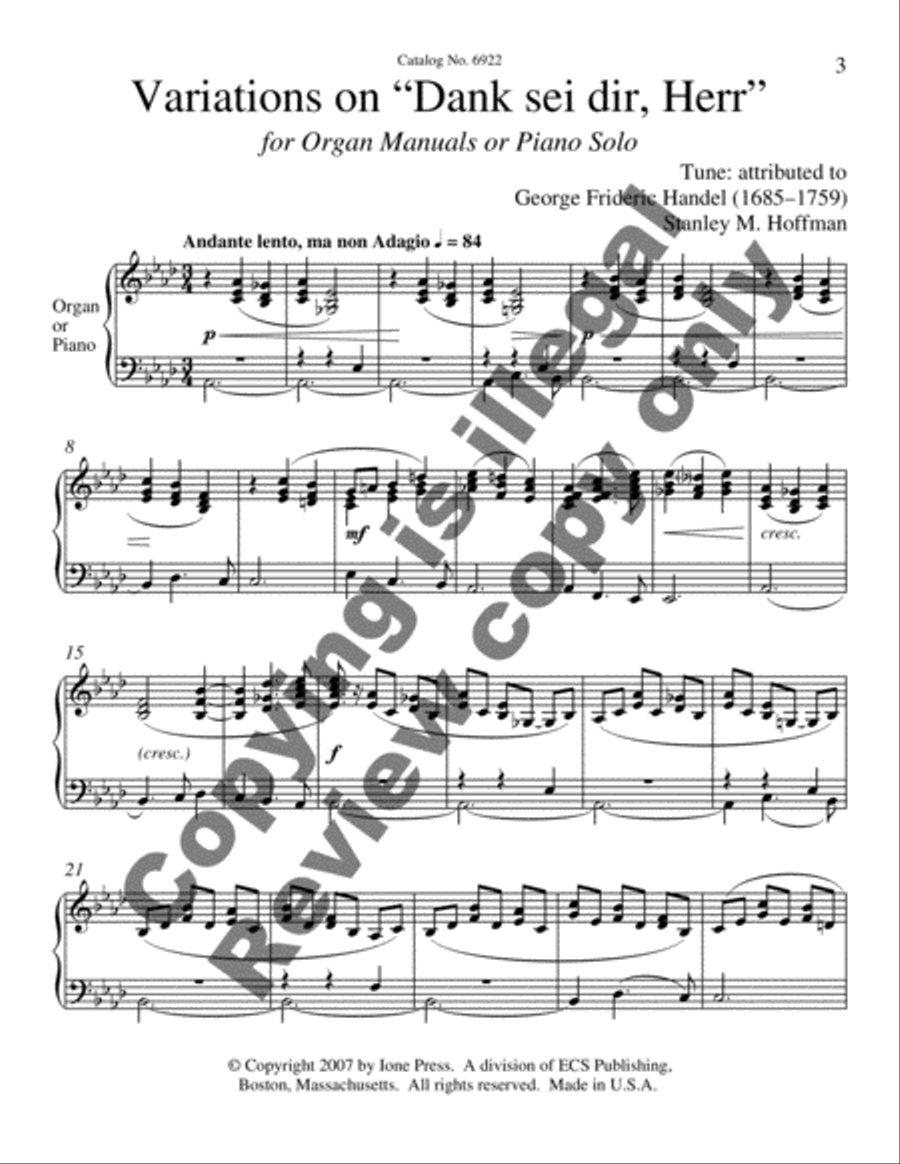 Variations on Dank sei dir, Herr Organ scores gallery preview page 6